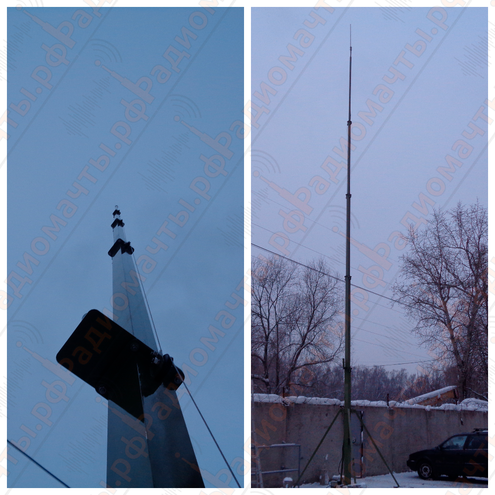 Телескопическая мачта освещения на лебедке